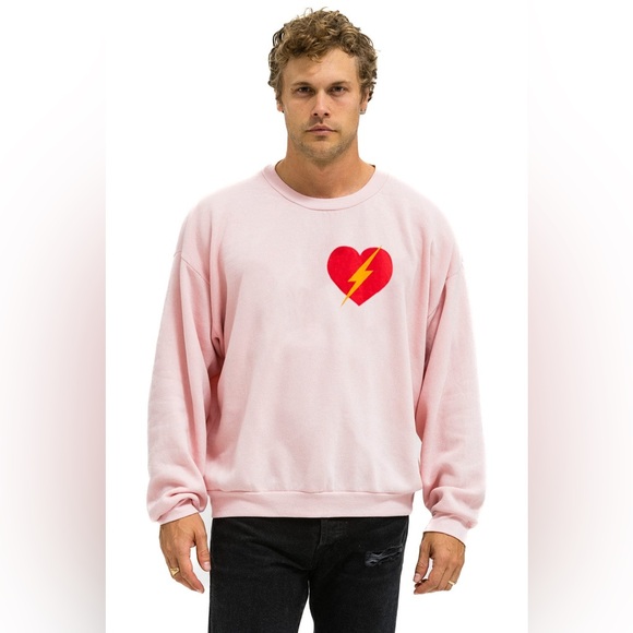 Aviator Nation Bolt Heart Relaxed Crew Sweatshirt - Picture 2 of 6